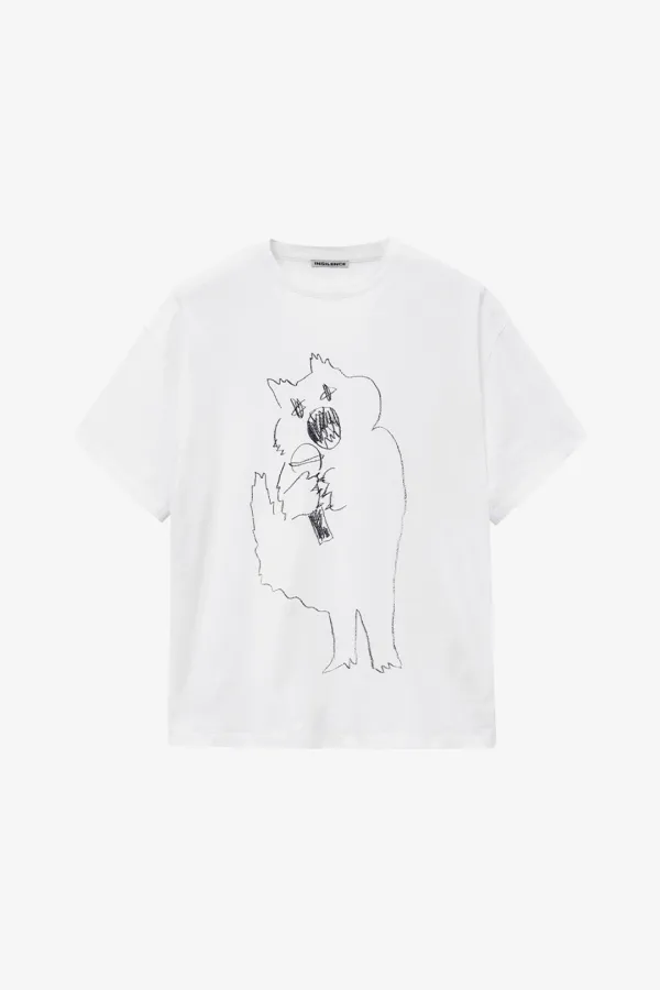씽잉 캣 오버사이즈 티셔츠 WHITE