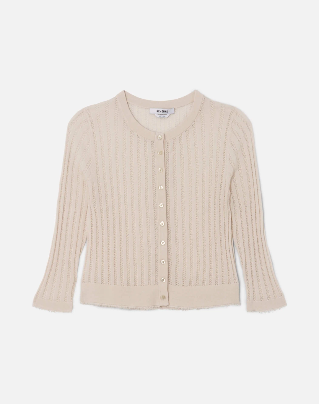리던 The Veil Pointelle Cardigan - Ivory 상품 이미지 1