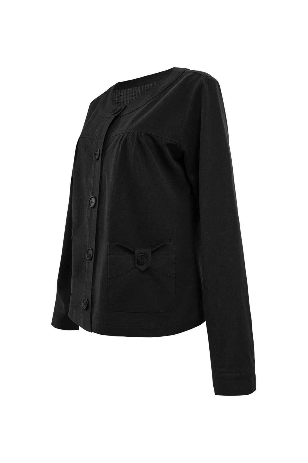 체메씨 BLUSH BOW ROUND JACKET (BLACK) 상품 이미지 2