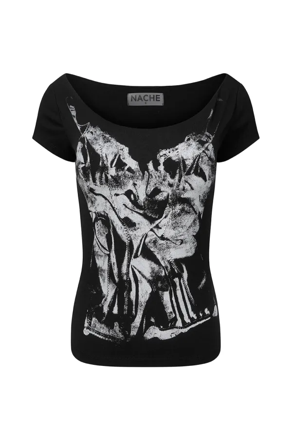 SLIP X-RAY PRINTED T-SHIRT BLACK
