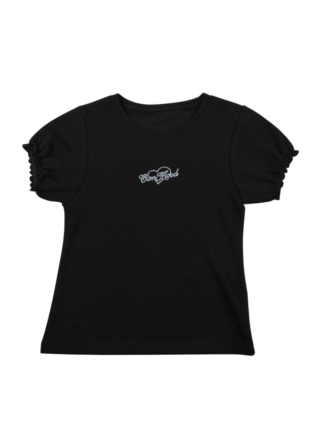 온무드 CUBIC POINT PUFF T-SHIRT - BLACK 상품 이미지 3