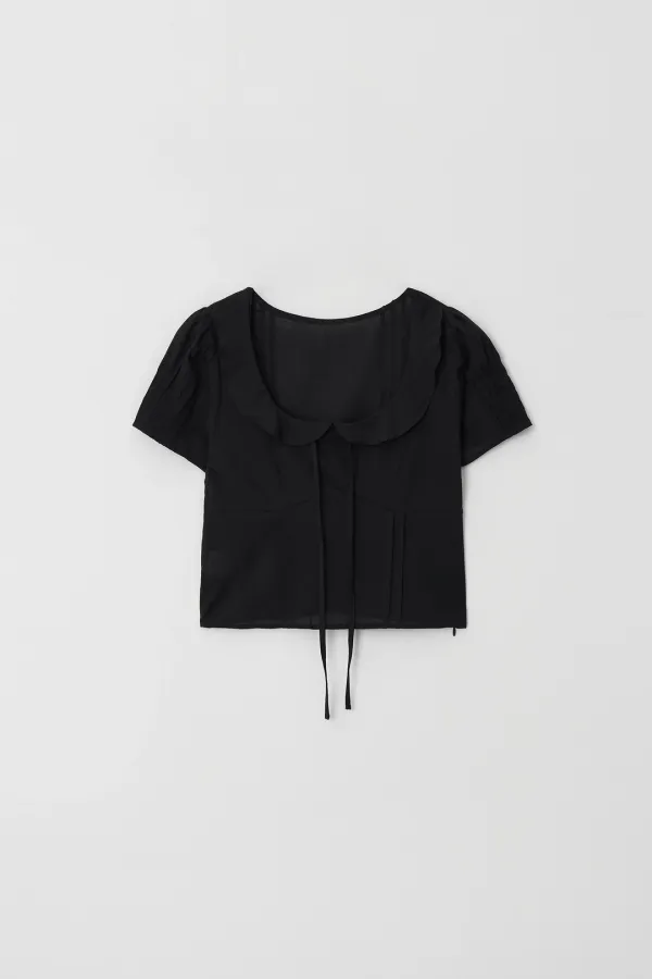 [2nd reorder] margot crop blouse (black)