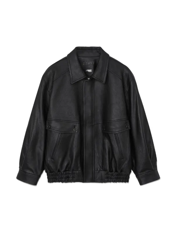 G LAMBSKIN LEATHER JACKET (BLACK)
