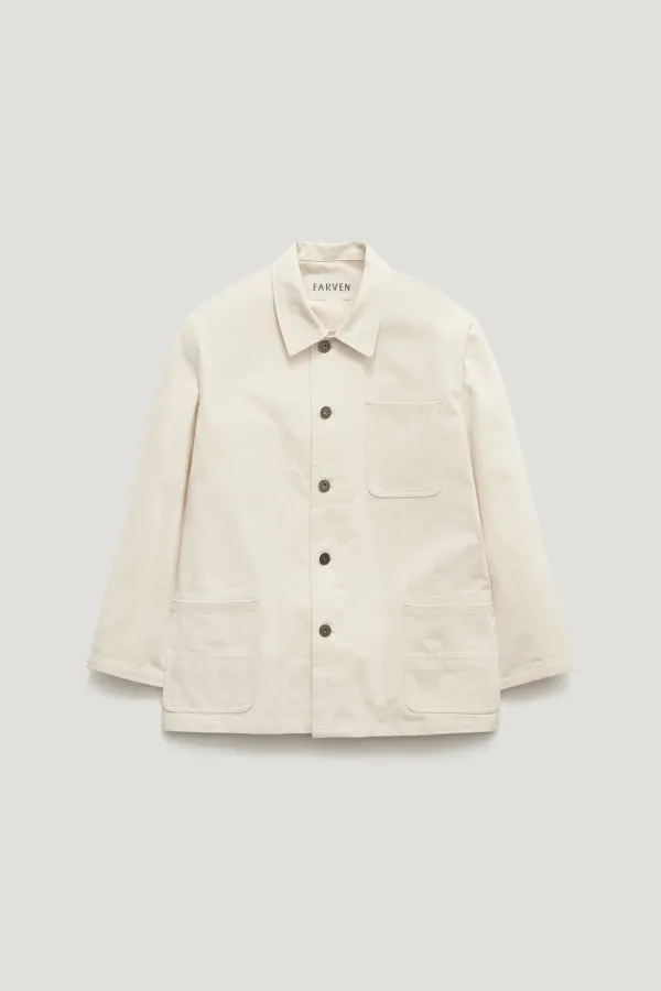 [4th reorder] PALE HERRINGBONE UTILITY WORK JACKET_IVORY / ₩219,000