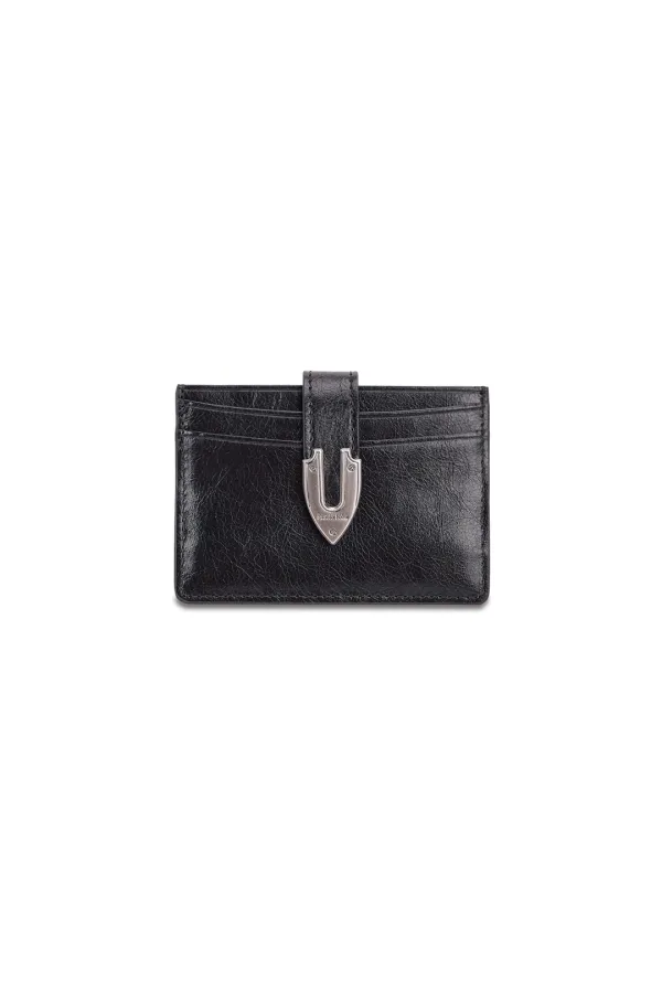WESTERN BUCKLE CARD WALLET IN BLACK