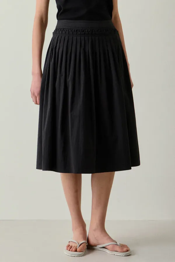 shirring pleats skirt (black)