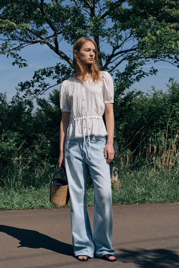 Pintuck String Blouse[LMBESUSH5309]-Off-White