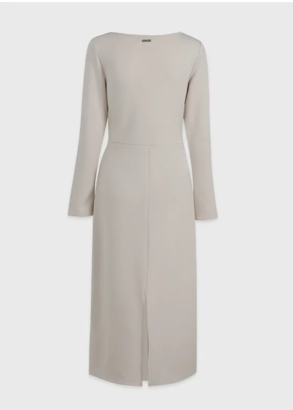  [44-120]  Casey Strap Long Dress  캐시 스트랩 롱 드레스 (겨울-데일리룩-클래식룩-캐주얼룩-라운드넥-페이크버튼-스트랩-롱기장-세미H라인-드레스-빅사이즈-자체제작) 