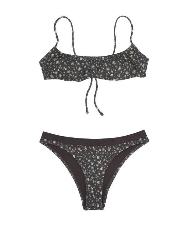 MULTI FLORAL BIKINI BROWN