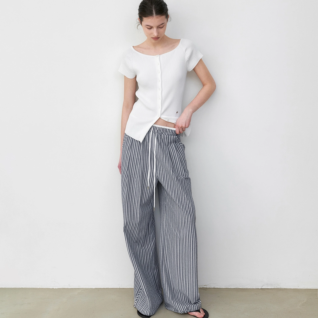 아뜰리에 나인 (CD-2264)CAP SLEEVE BOATNECK KNIT CARDIGAN 상품 이미지 1