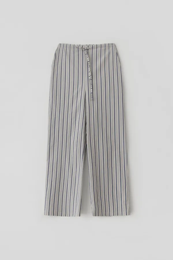 Stripe Cotton String Pants_Beige
