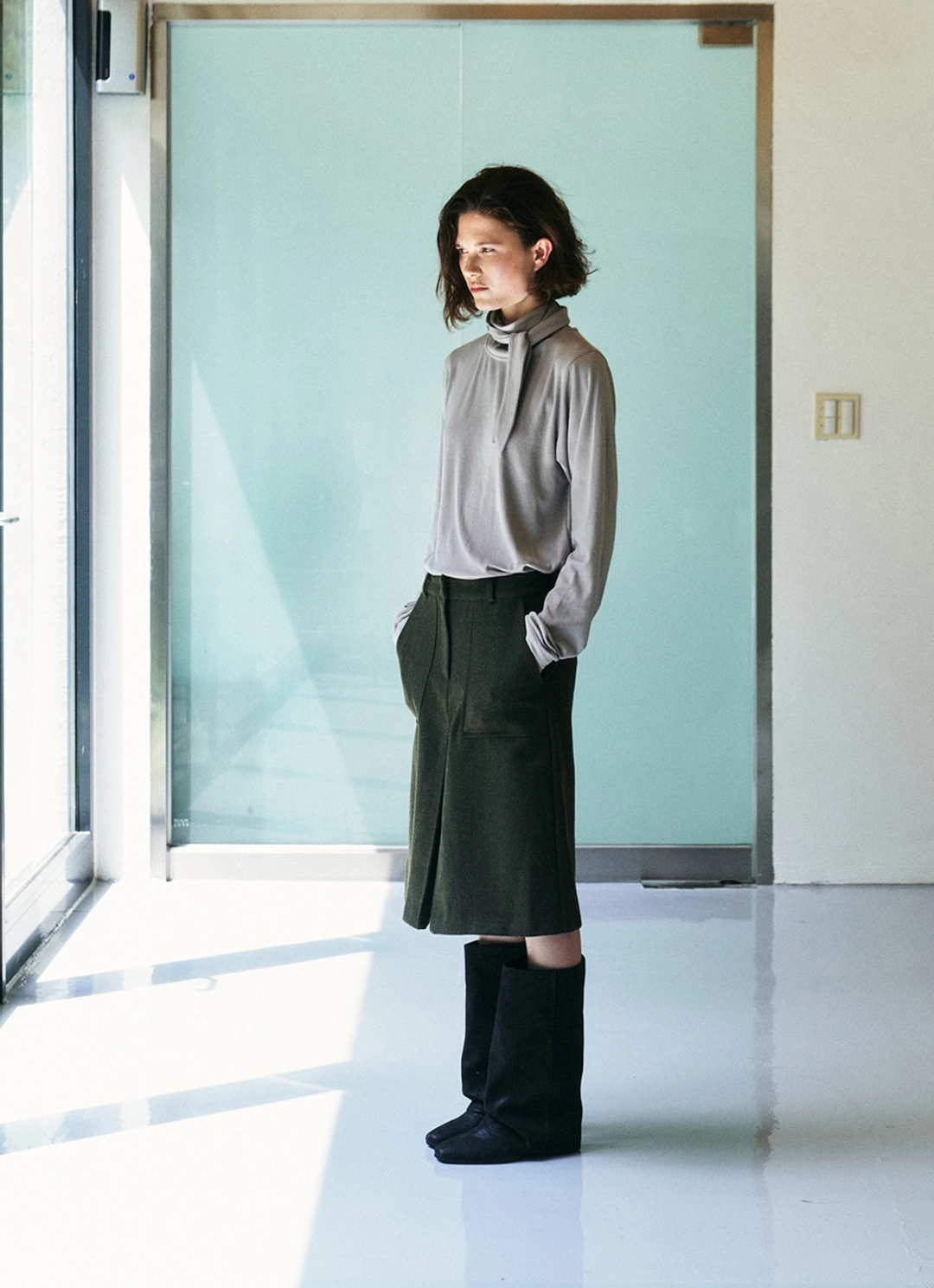 리볼드 High Wool SK_(Khaki) 상품 이미지 3