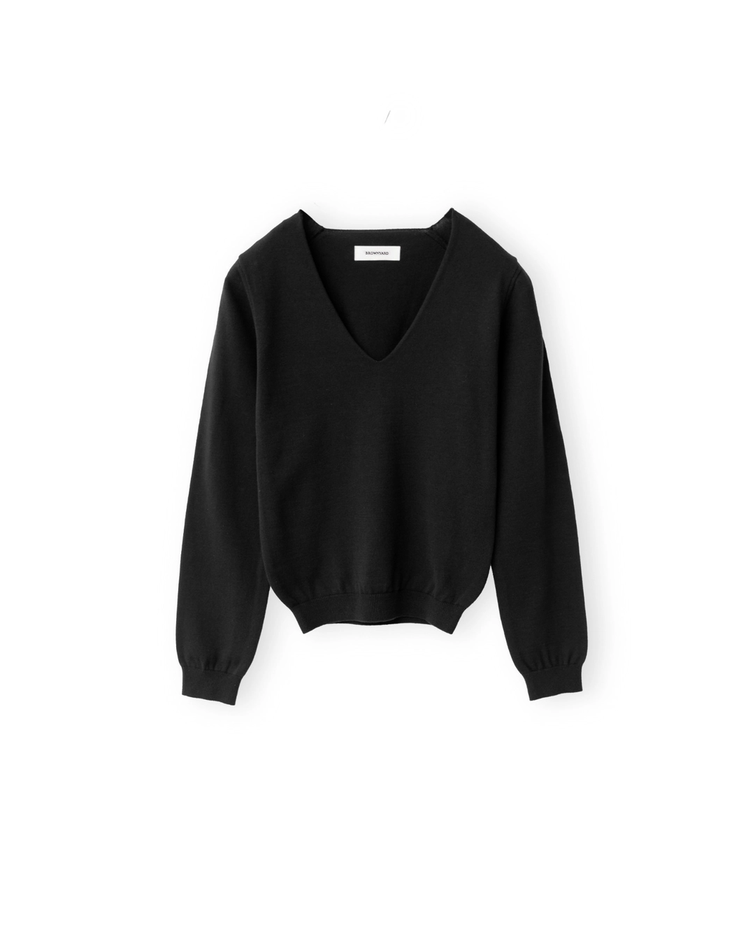 브라운야드 W Organic Cotton V Neck Knit, Black 상품 이미지 1