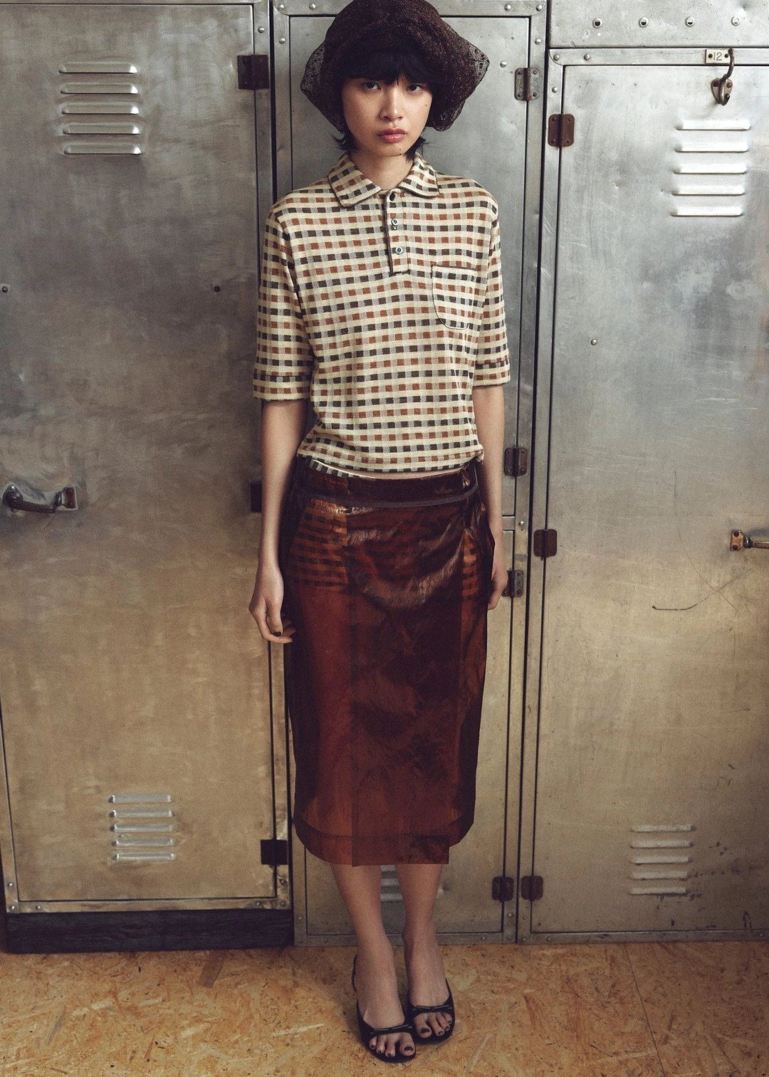 후미카우치다 Plaid Jersey Polo 상품 이미지 2