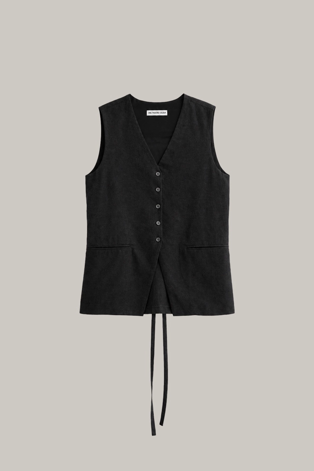 오에프씨 Buttoned String Cinch Vest (black) 상품 이미지 1