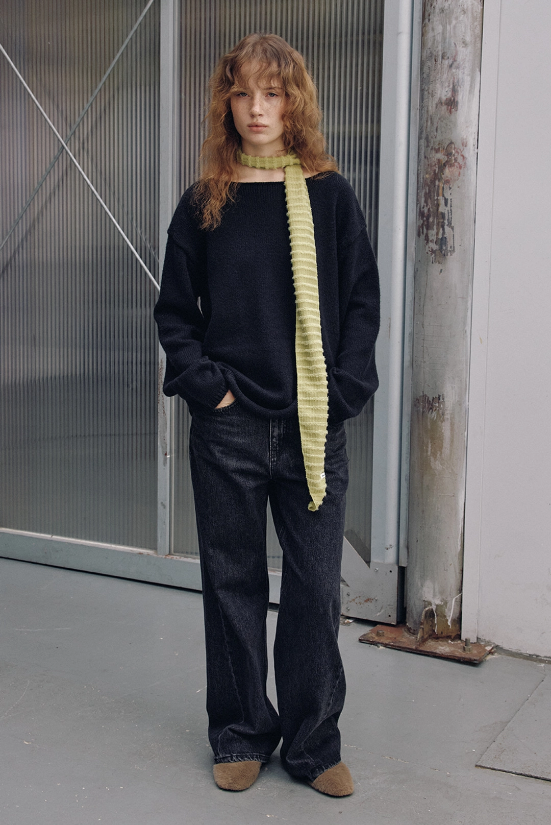 브렌다 브렌든 boatneck loose knit - black 상품 이미지 1
