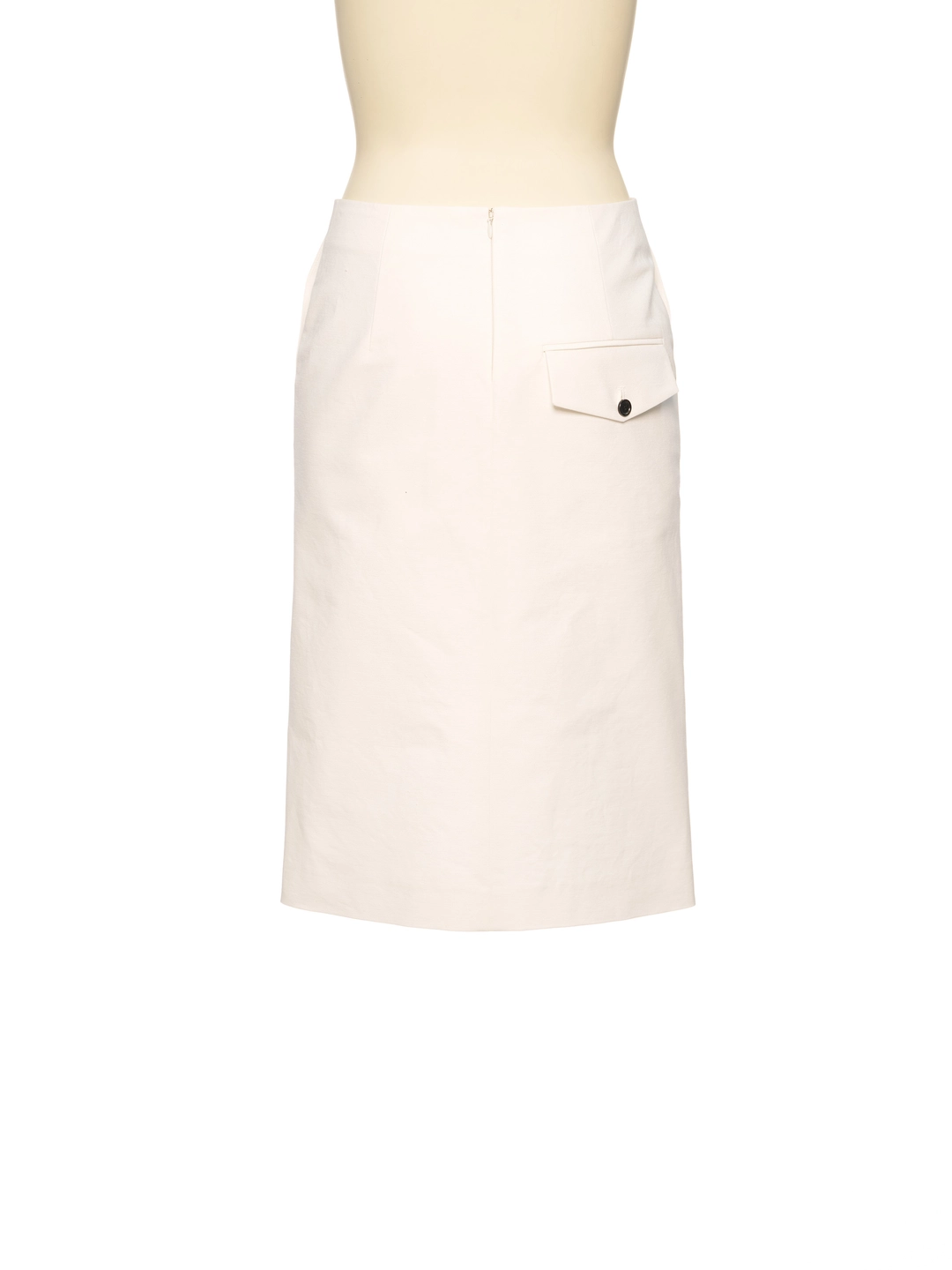 푸쉬버튼 PF26 WHITE DIAGONAL SLIT MIDI SKIRT 상품 이미지 3