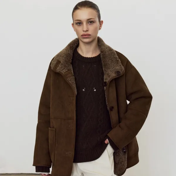 Lucia Wool Suede Half Coat_2Color