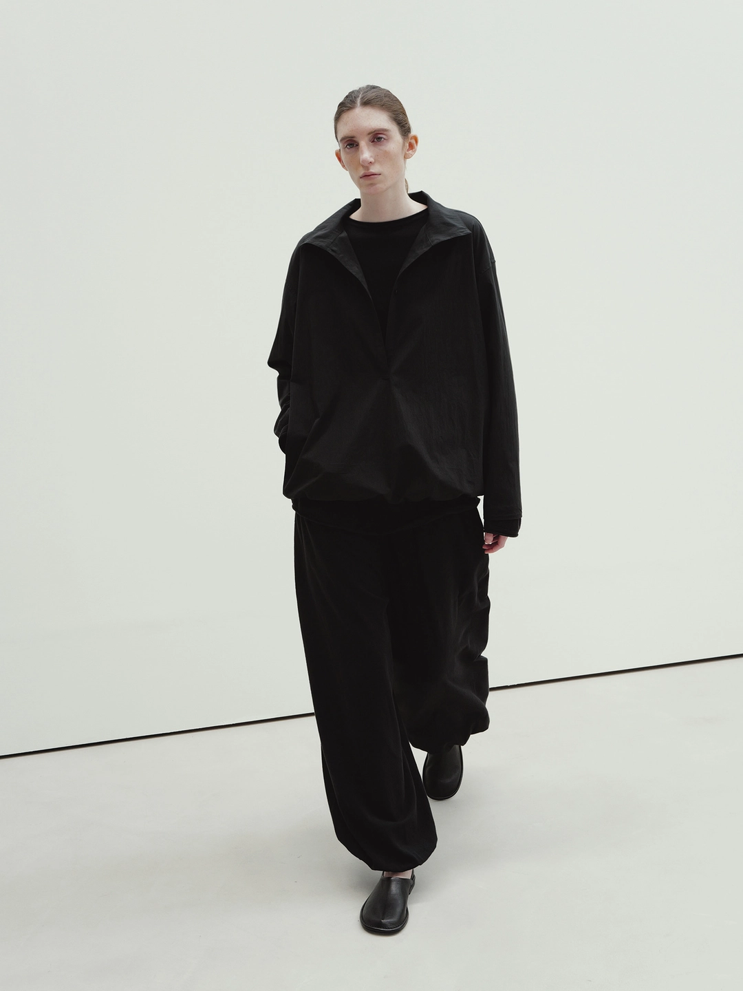 모이아 half placket shirt (black) 상품 이미지 1