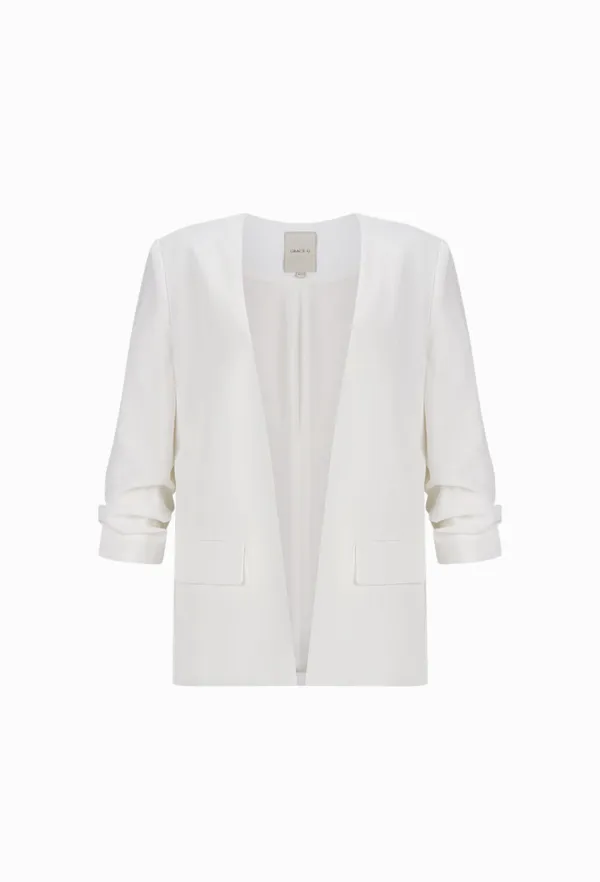 Ella Shirring Jacket (Ivory)