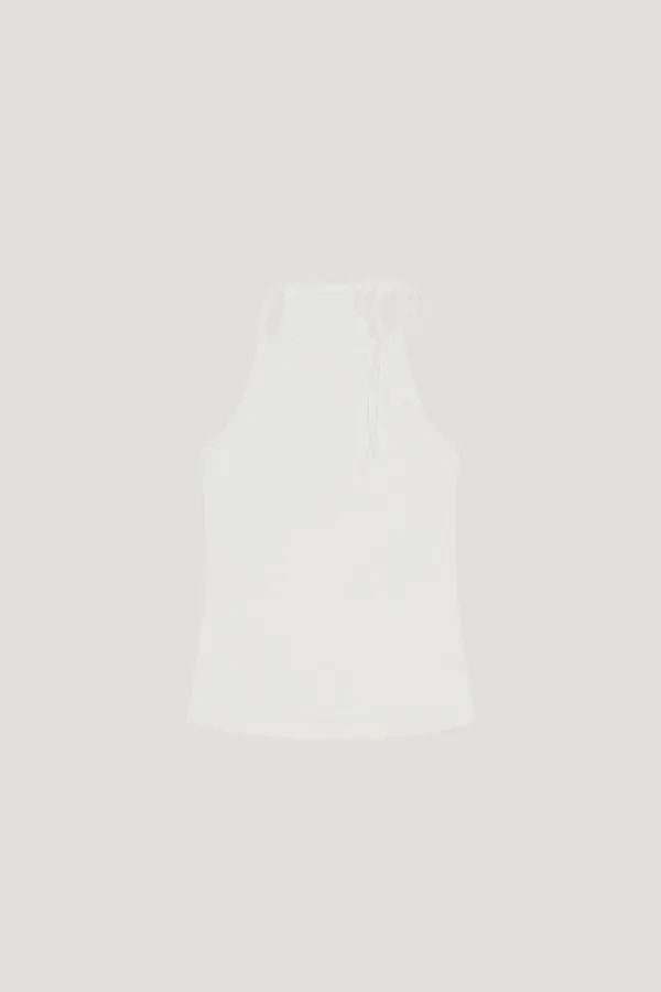 Ribbon Halter Top (white)