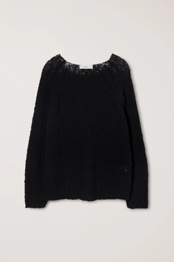 CROCHET CREWNECK KNIT BLACK_UDSW6B225BK