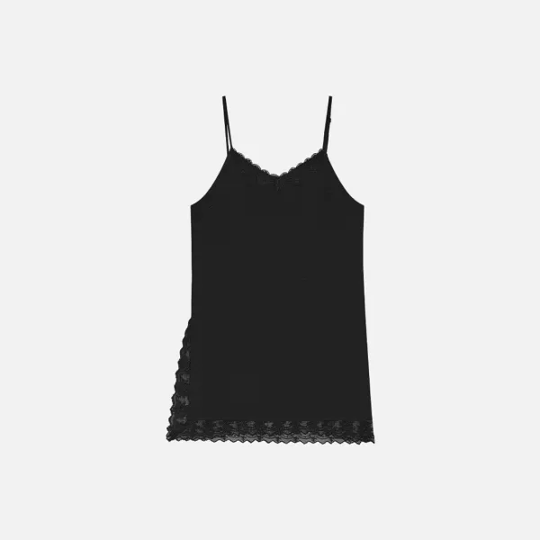 SITP5282 레이스 실키 슬립 탑_Black