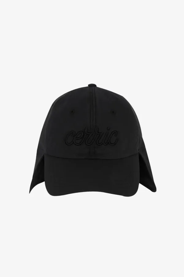Emboss Logo Earflap Cap _ Black