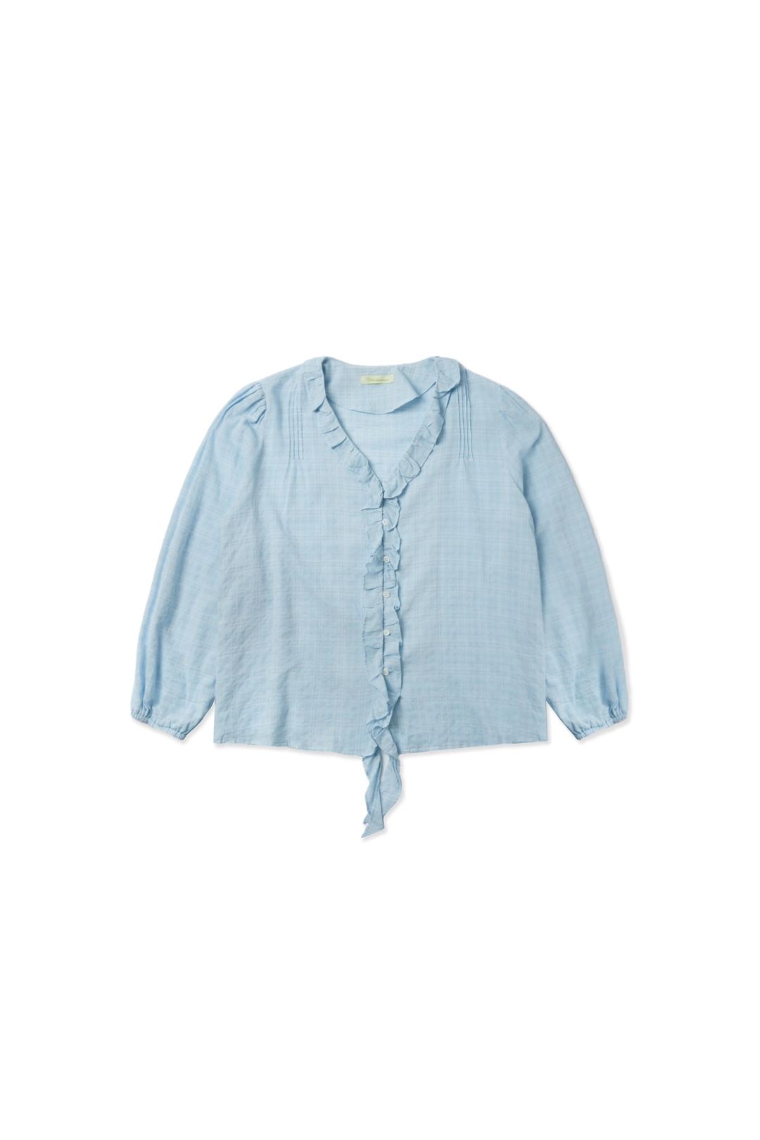 위드아웃썸머 Ruffle shirring blouse_skyblue 상품 이미지 1