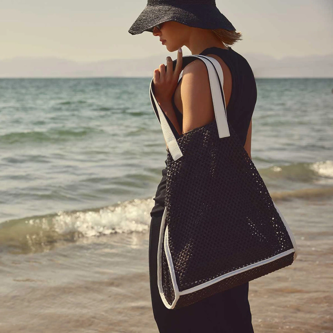 제임스펄스 Raffia Tote - Black Sea 상품 이미지 3
