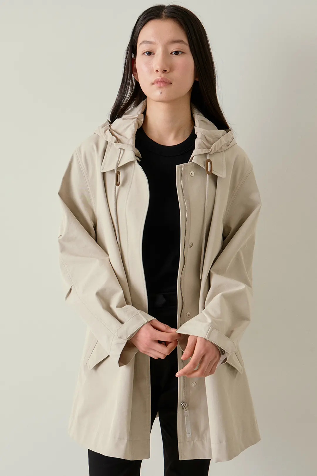 블랭크공삼 detachable hood half coat (beige) 상품 이미지 2