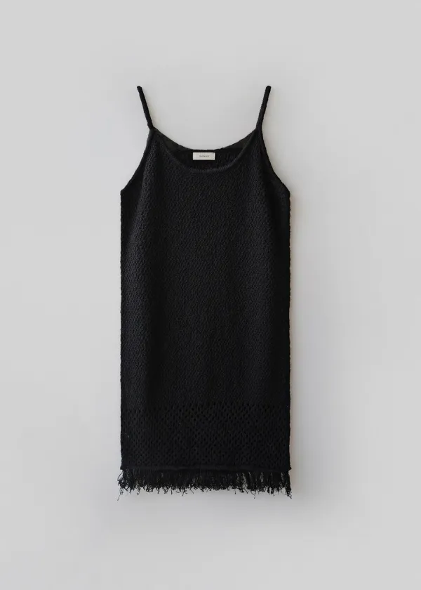 Luna fringe knit dress (black)