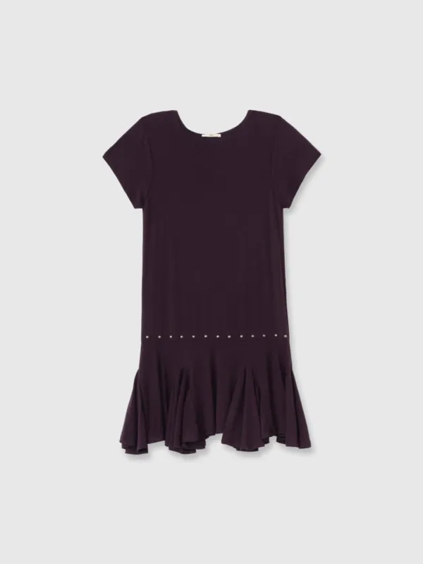 Wave line mini dress (Purple)