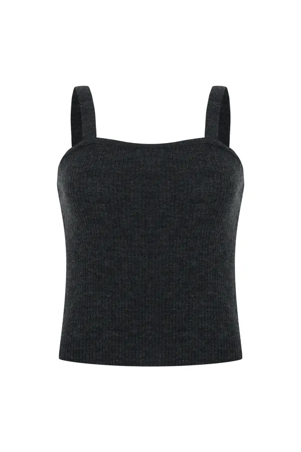 [11차 리오더]Ribbed Solid Sleeveless[LMBEAU23KN229]-Charcoal