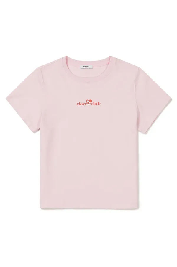 [24SS clove] Palm Tree Crop T-shirt (Pink)