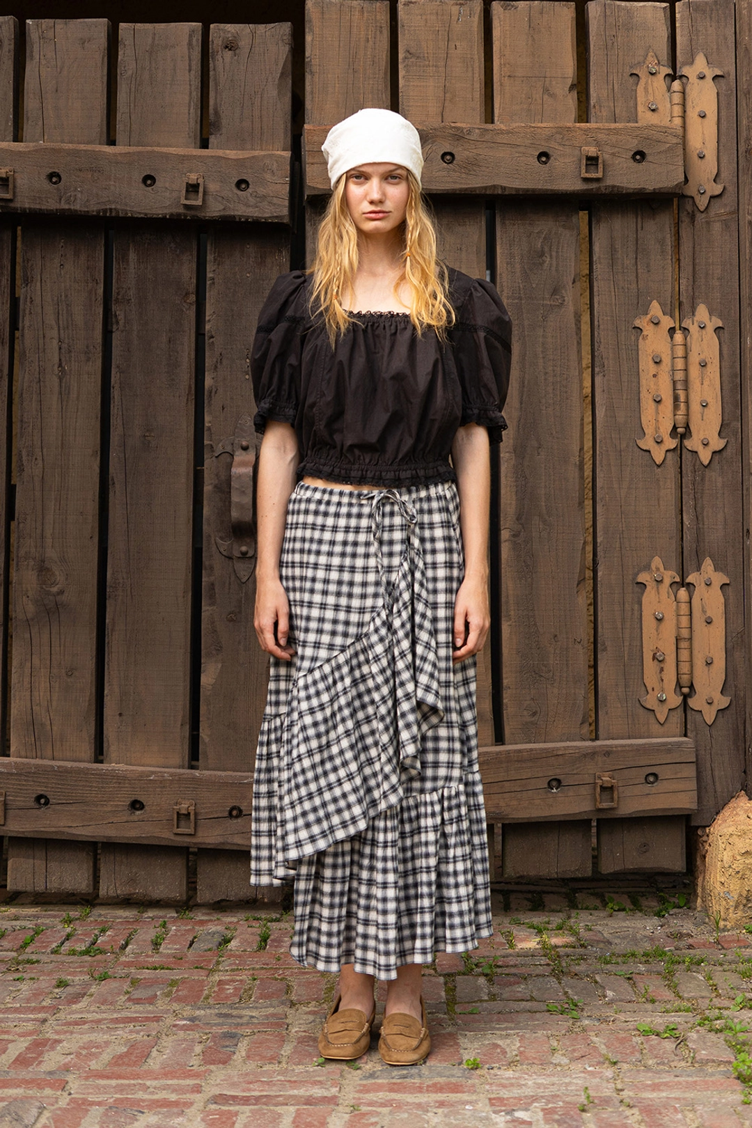 위드아웃썸머 Ruffle long skirt_check 상품 이미지 2