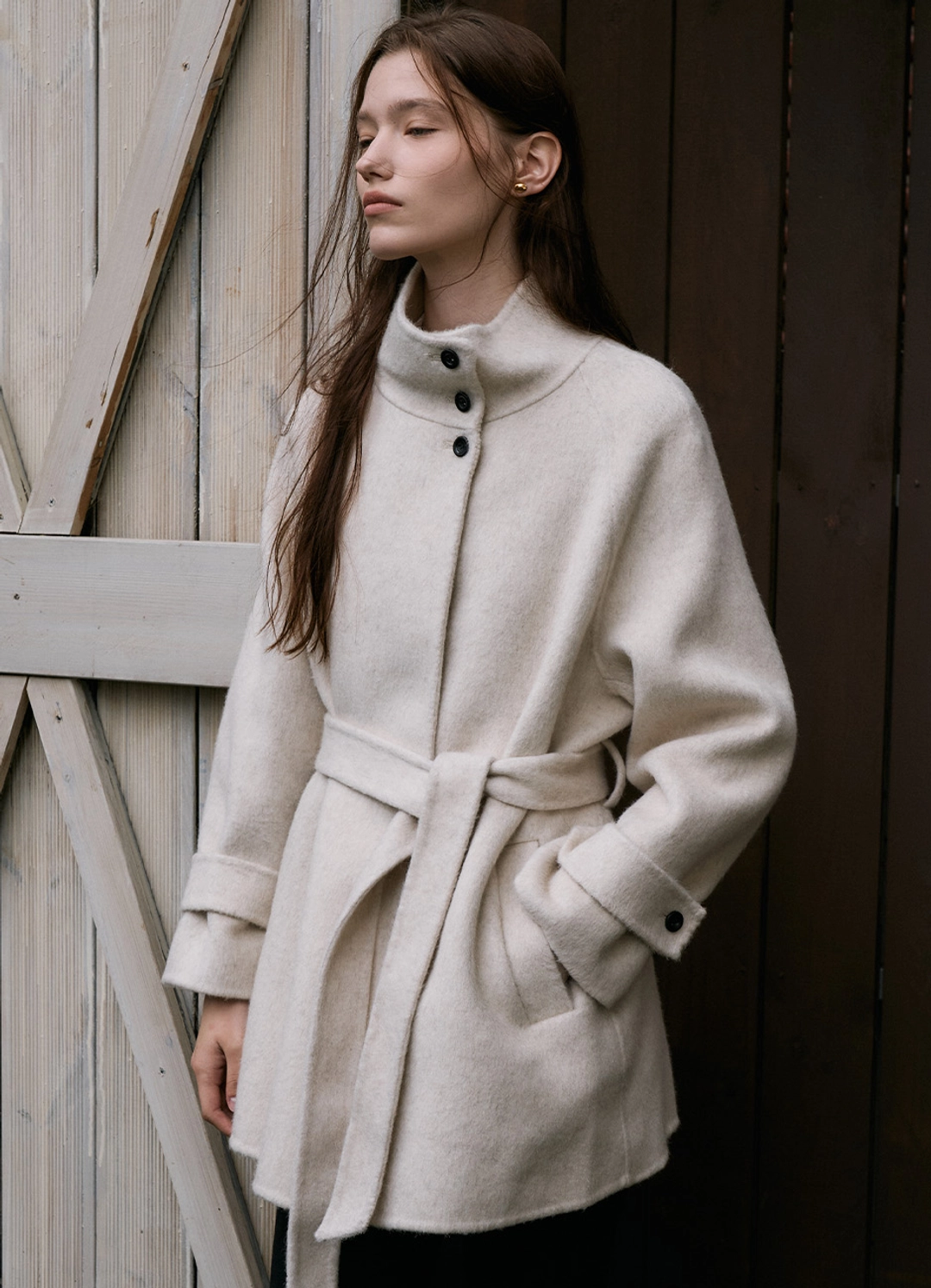 안젤로비안코 Aro High-Neck Handmade Coat (2color) 상품 이미지 2
