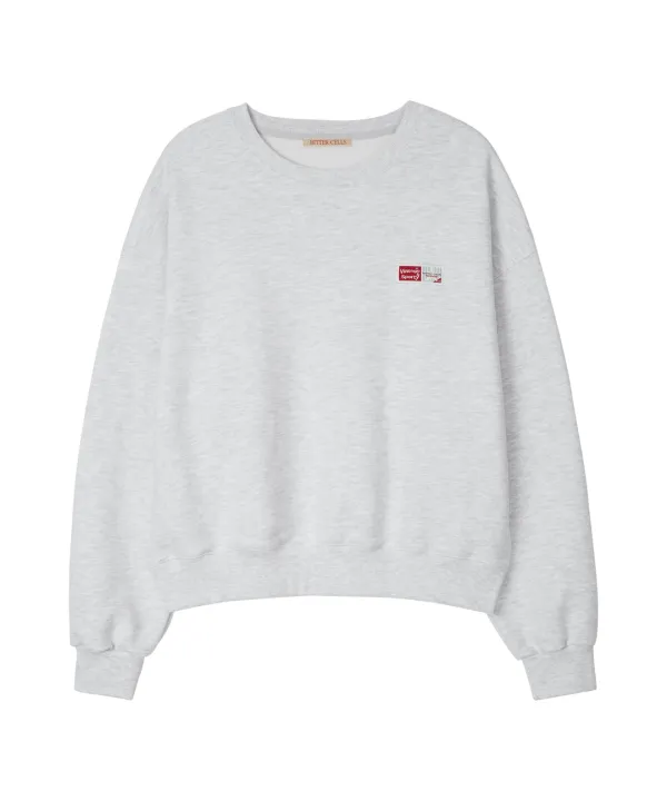 Loose Fit Essential Sweat Shirt-Light Grey