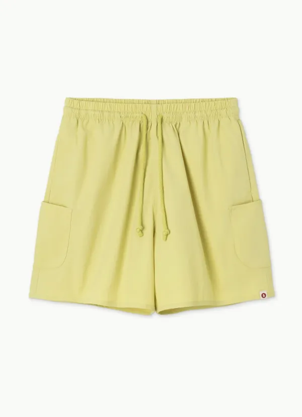 Pocket wide shorts (Unisex)_Muted Lime