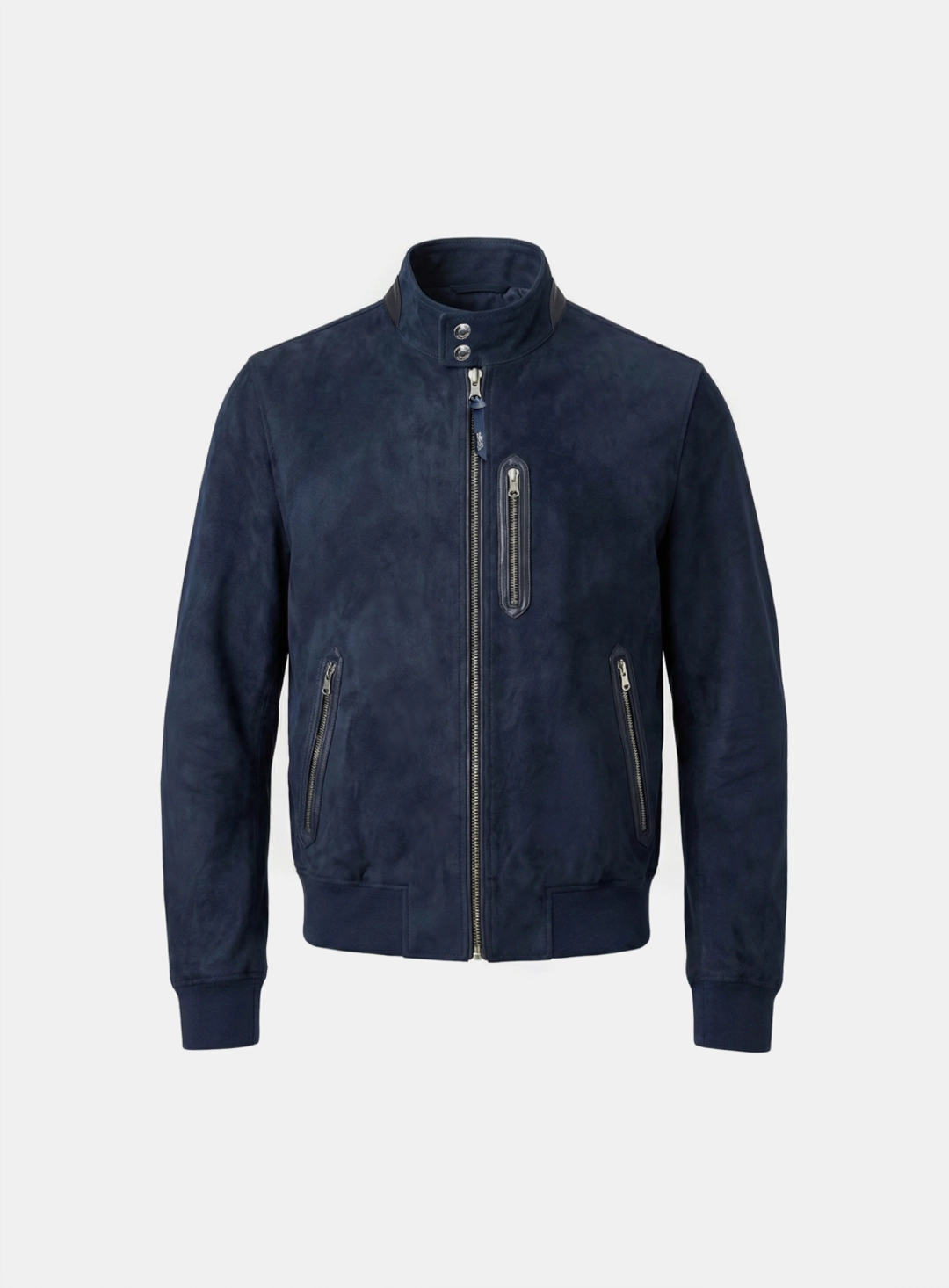 배드블러드 [w-jkt26-018] Arc Suede Contrast Bomber Jacket - Navy 상품 이미지 1