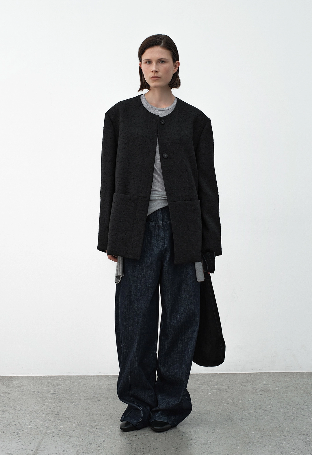 아뜰리에 나인 (PT-5693)LOOSE FIT CURVED DENIM PANTS 상품 이미지 3