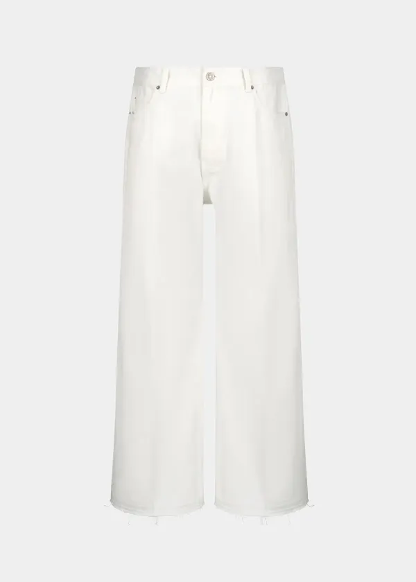 W WASHED FLARED JEANS - WHITE