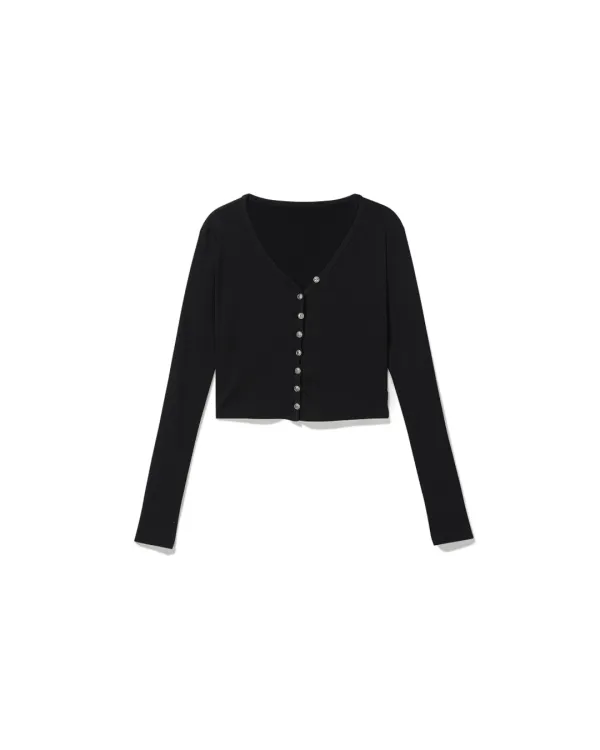 Slim button cardigan