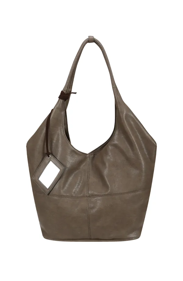 vase bag (taupe) & mirror card charm set