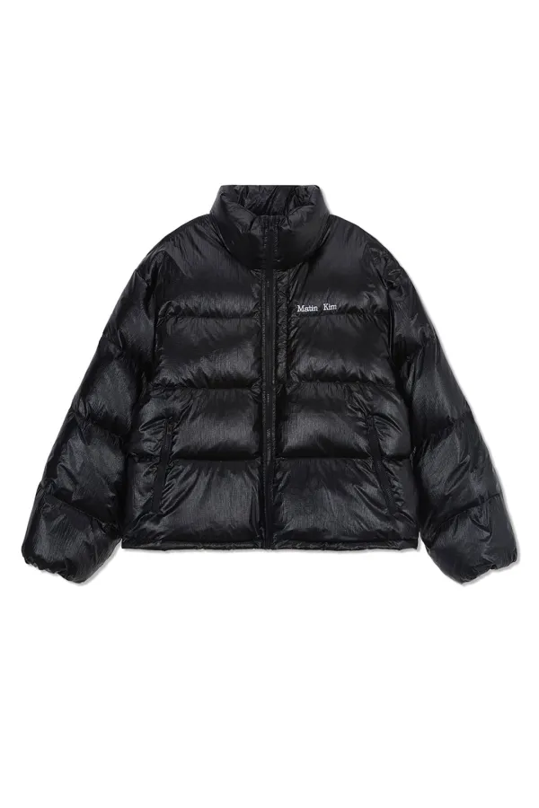SMALL LOGO VOLUME DOWN JUMPER FOR MEN IN BLACK
