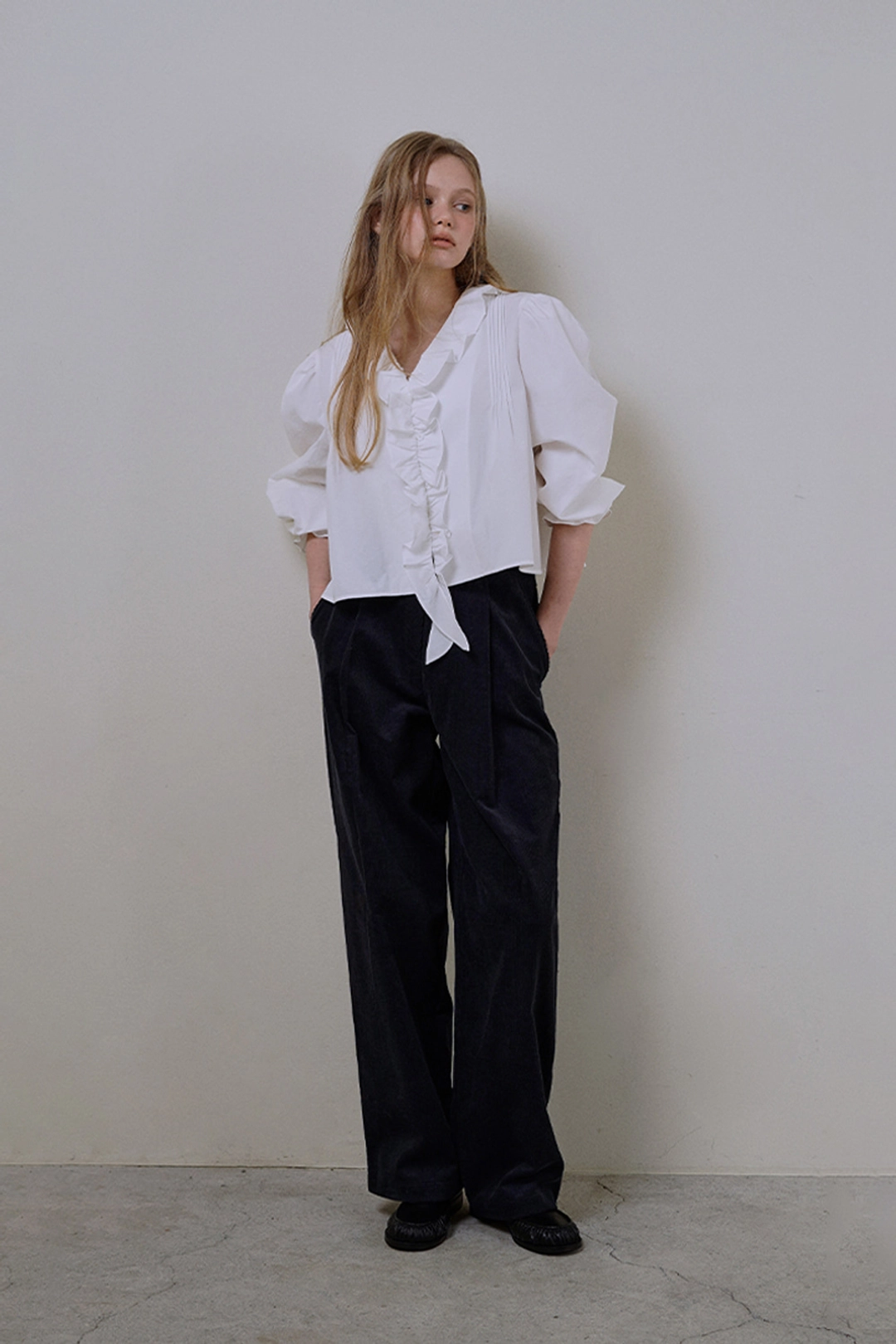 위드아웃썸머 Bunny corduroy pants_navy 상품 이미지 2