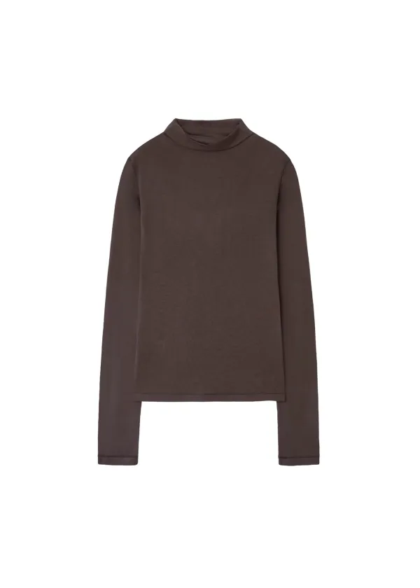 BASIC TENCEL TURTLE NECK T, BROWN
