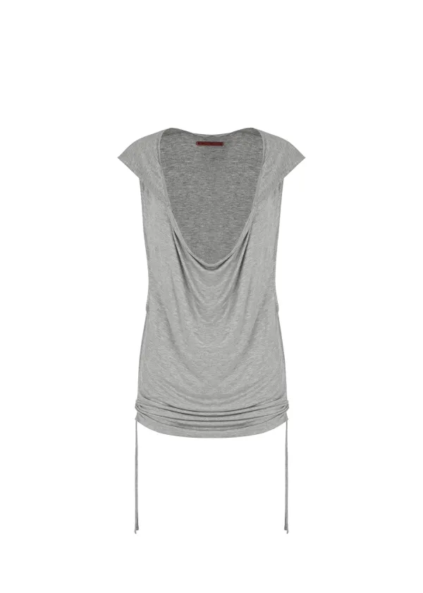 [3RD] COWL BOXER HOODIE, LIGHT GRAY
