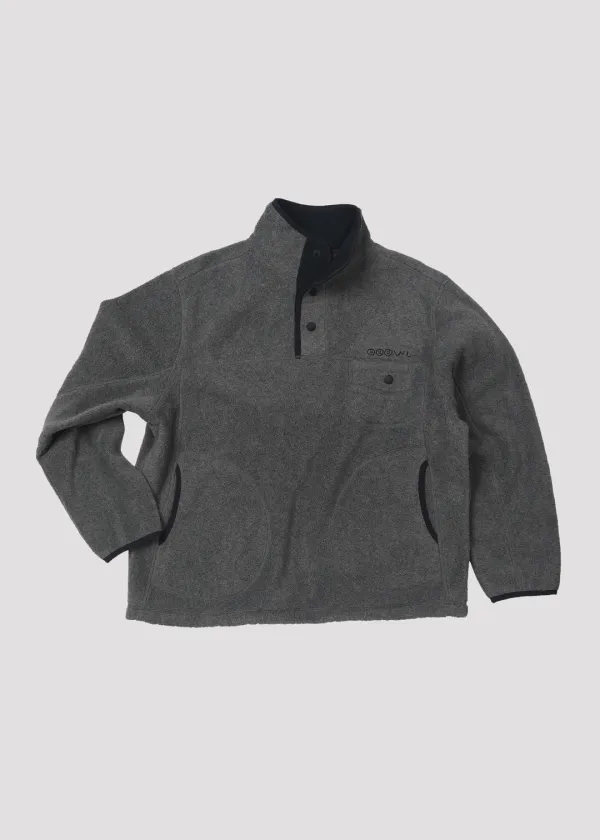 FLEECE ANORAK LOGO GREY