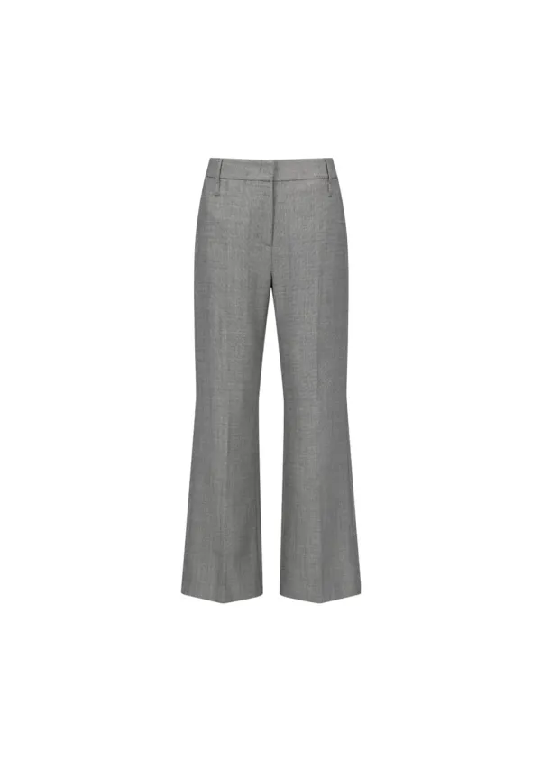 Wool Flared Pants, Grey Beige